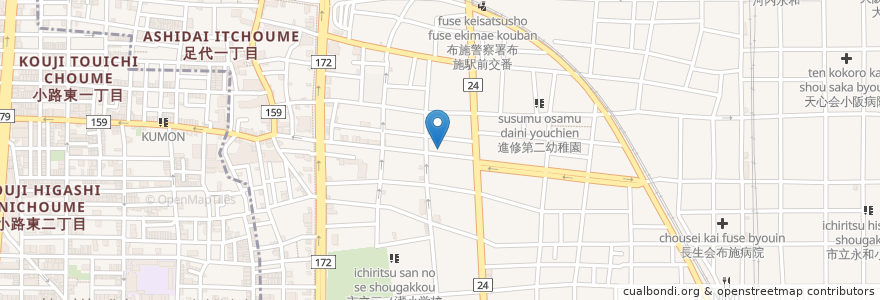 Mapa de ubicacion de 松永栄整骨院 en 일본, 오사카부, 東大阪市.