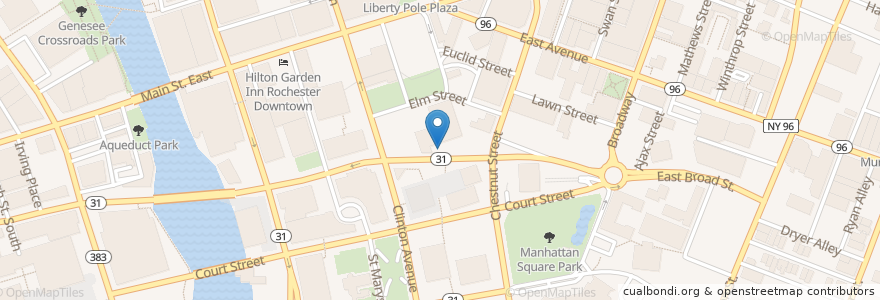 Mapa de ubicacion de Midtown Garage en 미국, 뉴욕, Monroe County, Rochester.