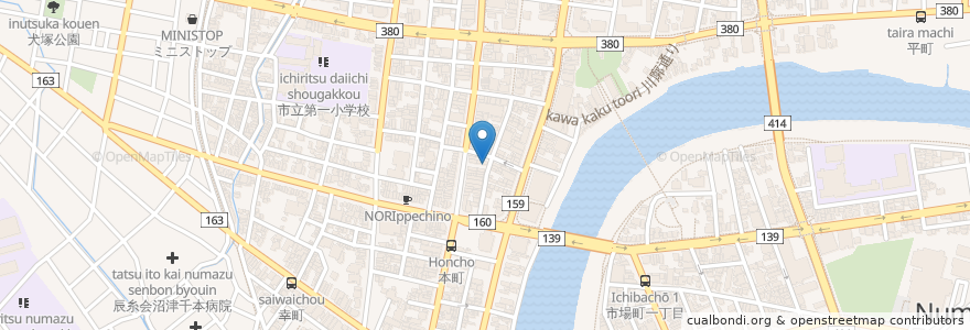 Mapa de ubicacion de お好み焼き もち月 en 日本, 静岡県, 沼津市.
