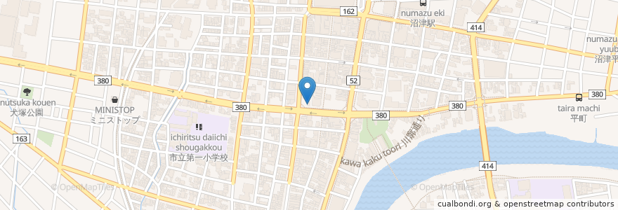 Mapa de ubicacion de 串焼き だもんで en Япония, Сидзуока, 沼津市.