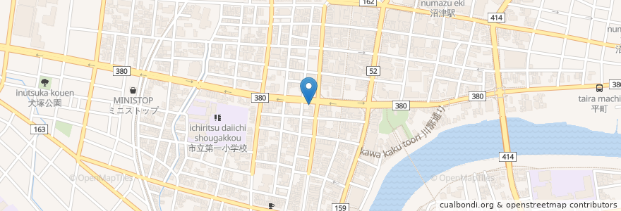 Mapa de ubicacion de 昼食堂 en 일본, 시즈오카현, 沼津市.