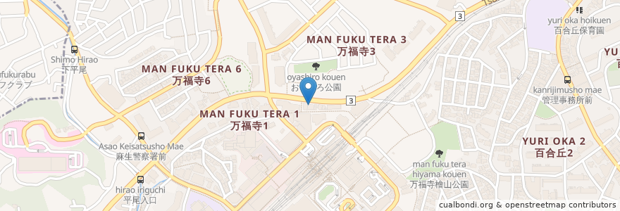 Mapa de ubicacion de わかみや en Japan, Präfektur Kanagawa, 川崎市, 麻生区.