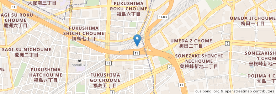 Mapa de ubicacion de Astomos Gas en Japan, Präfektur Osaka, 大阪市, 北区.