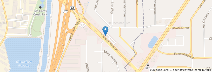 Mapa de ubicacion de Subway en Stati Uniti D'America, California, Santa Clara County, San Jose, Campbell.