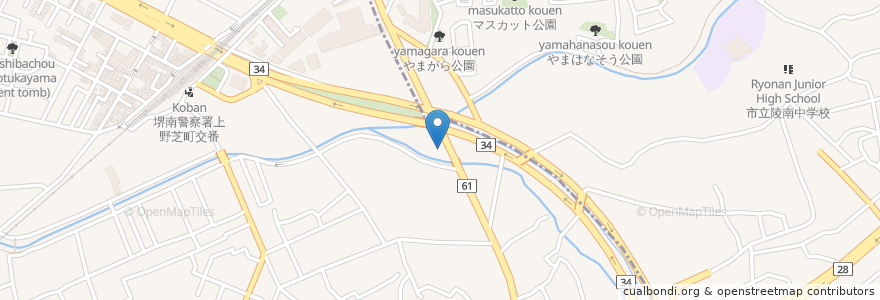 Mapa de ubicacion de お好み焼 道 en Japan, 大阪府, 堺市, 西区.