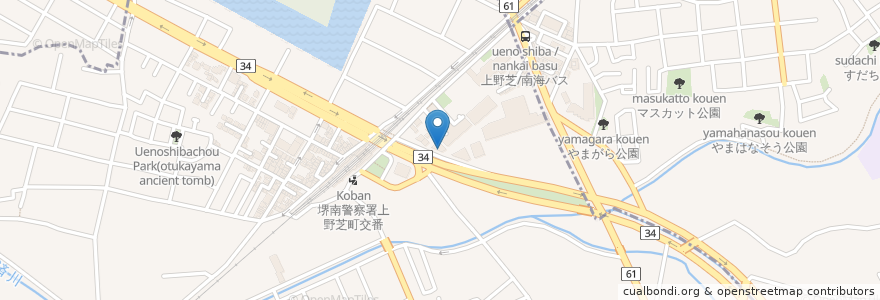 Mapa de ubicacion de 焼肉トラジ en Giappone, Prefettura Di Osaka, 堺市, 西区.