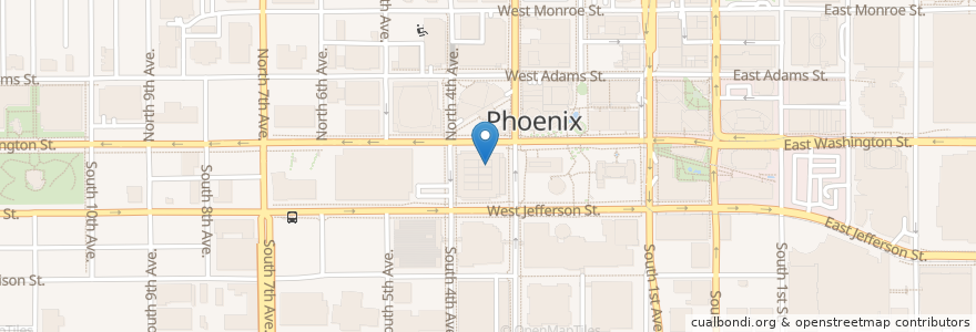 Mapa de ubicacion de Crazy Jim's Downtown en Amerika Syarikat, Arizona, Maricopa County, Phoenix.
