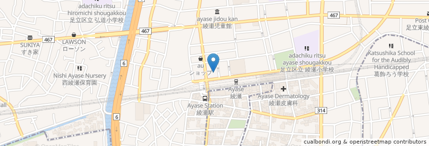 Mapa de ubicacion de エヌケイクリニック en Japan, 東京都, 足立区.