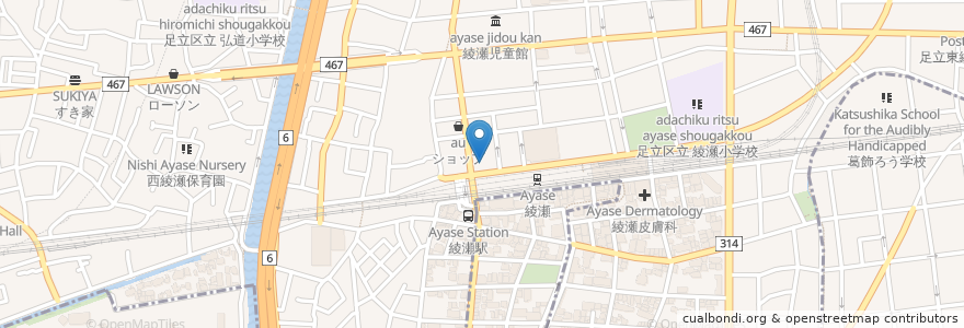 Mapa de ubicacion de てんや en Japón, Tokio, Adachi.