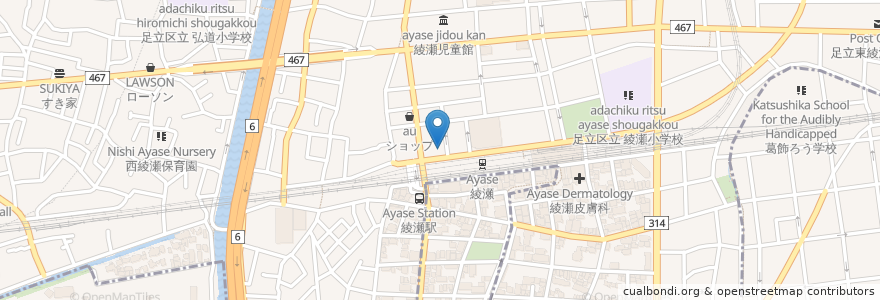 Mapa de ubicacion de マツモトキヨシ en 日本, 東京都, 足立区.