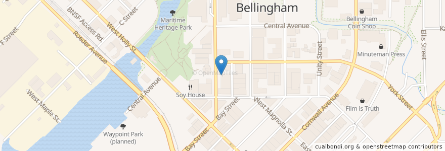 Mapa de ubicacion de Saltine en Estados Unidos De América, Washington, Whatcom County, Bellingham.