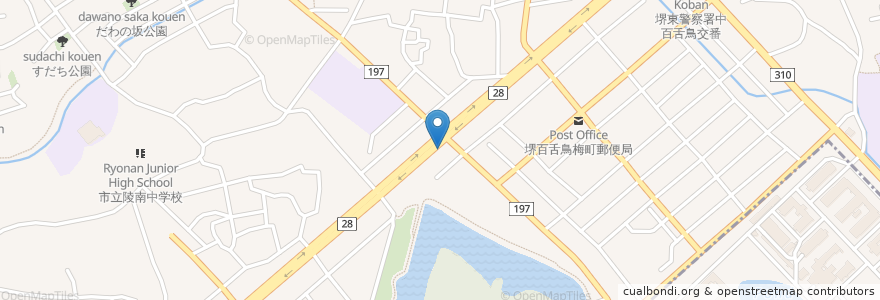 Mapa de ubicacion de タイムズカーレンタル 堺もず店 en 日本, 大阪府, 堺市, 北区.