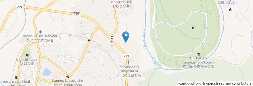 Mapa de ubicacion de 台自治会館 en Giappone, Prefettura Di Saitama, 日高市.