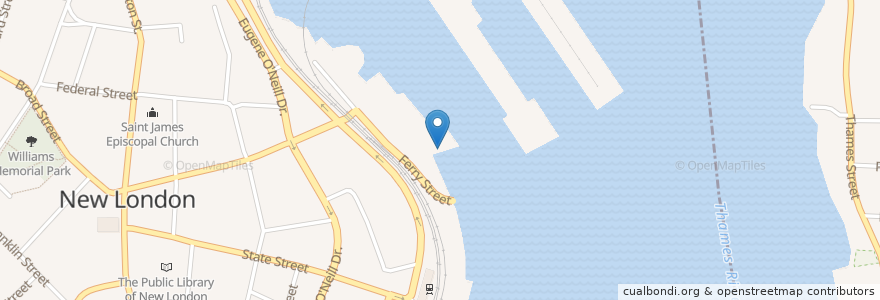 Mapa de ubicacion de Block Island Express en アメリカ合衆国, コネチカット州, New London County, New London.