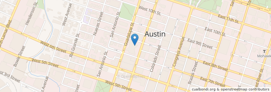 Mapa de ubicacion de Luby's Cafeteria en Estados Unidos De América, Texas, Travis County, Austin.