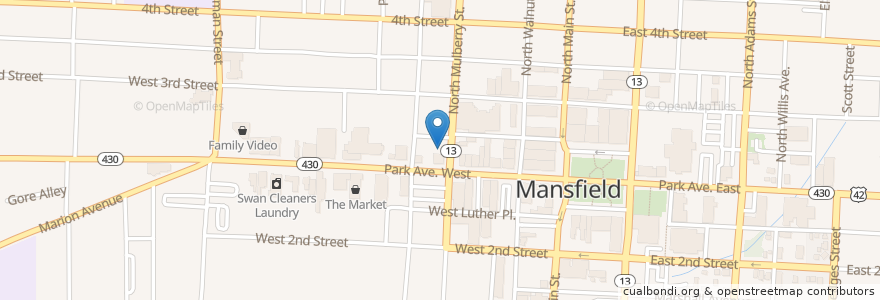 Mapa de ubicacion de Mind Body Align en 美利坚合众国/美利堅合眾國, 俄亥俄州, Richland County, Mansfield.