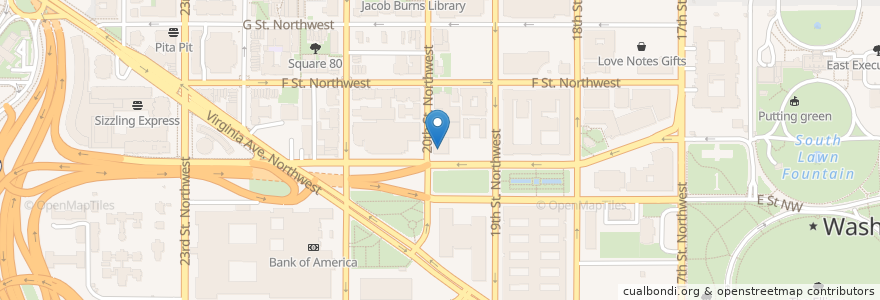 Mapa de ubicacion de Starbucks en 미국, 워싱턴 D.C., 워싱턴.