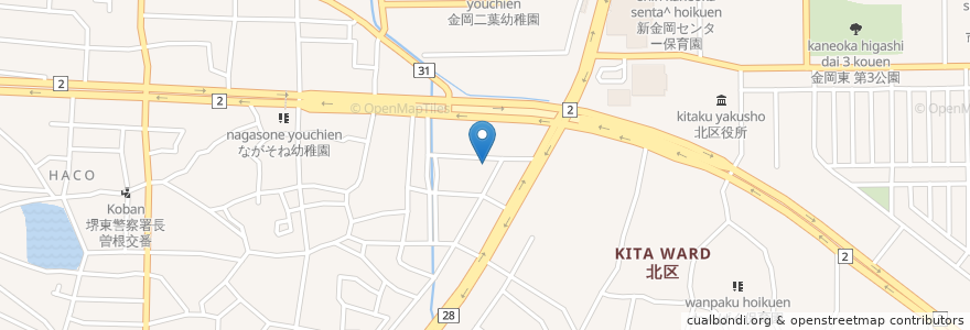 Mapa de ubicacion de 政田整形外科・リウマチ科 en ژاپن, 大阪府, 堺市, 北区.