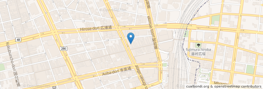 Mapa de ubicacion de すみたに 仙台駅前分店 en 日本, 宮城県, 仙台市, 青葉区.