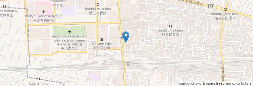 Mapa de ubicacion de 味噌が一番 en Япония, Токио, Накано.