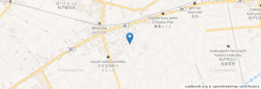 Mapa de ubicacion de みどりクリニック en اليابان, 千葉県, 松戸市.