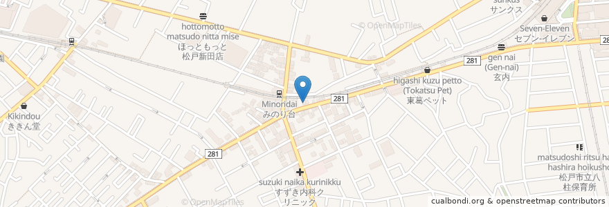Mapa de ubicacion de 台湾料理 百楽門酒家 en 日本, 千葉県, 松戸市.