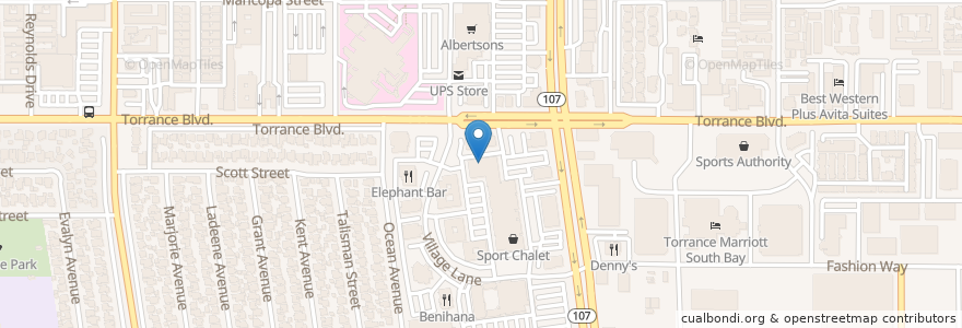 Mapa de ubicacion de Postmaster Plus en Amerika Syarikat, California, Los Angeles County, Torrance.