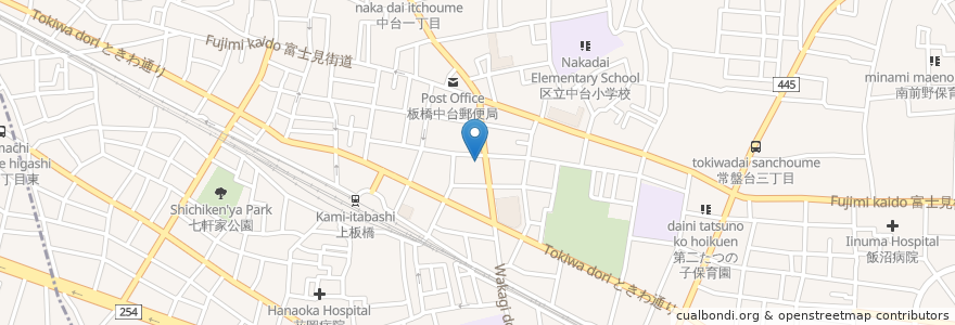 Mapa de ubicacion de 瀧野川信用金庫 en Japão, Tóquio, 板橋区.