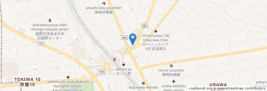 Mapa de ubicacion de 新宿さぼてん en Japón, Prefectura De Saitama, Saitama, Barrio Urawa.