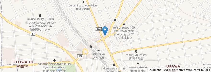 Mapa de ubicacion de モスバーガー en Japan, Präfektur Saitama, Saitama, 浦和区.