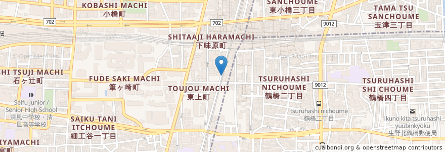 Mapa de ubicacion de タイムズ en Japan, Präfektur Osaka, 大阪市, 天王寺区.