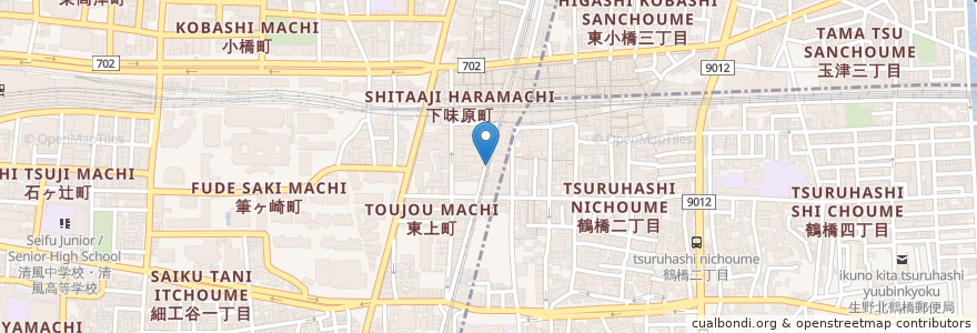 Mapa de ubicacion de タイムズ en اليابان, أوساكا, أوساكا, 天王寺区.