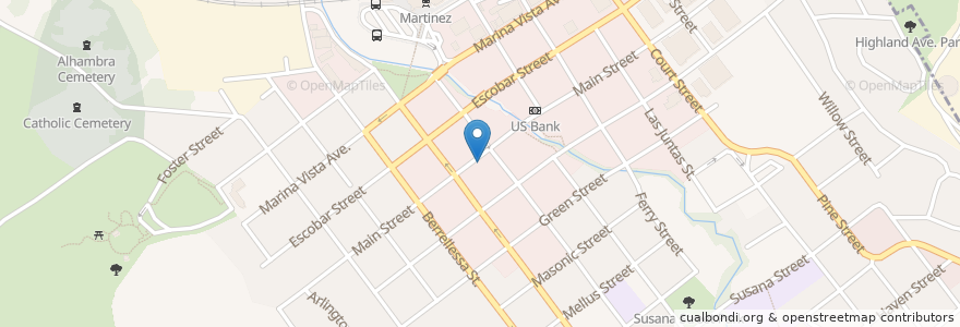 Mapa de ubicacion de Martinez Event Center en الولايات المتّحدة الأمريكيّة, كاليفورنيا, Contra Costa County, Martinez.