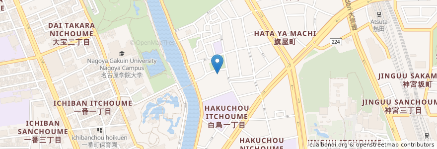 Mapa de ubicacion de 法持寺 en Japan, 愛知県, Nagoya, 熱田区.