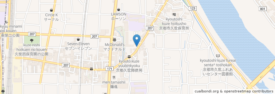 Mapa de ubicacion de とり正 en Japonya, 京都府, 京都市, 南区.