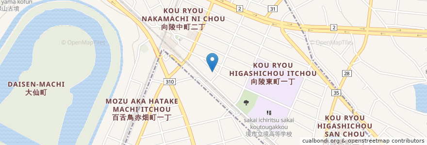 Mapa de ubicacion de 鉄板・ちゃんこ 暖 en Japon, Préfecture D'Osaka, Sakai, 堺区, 北区.