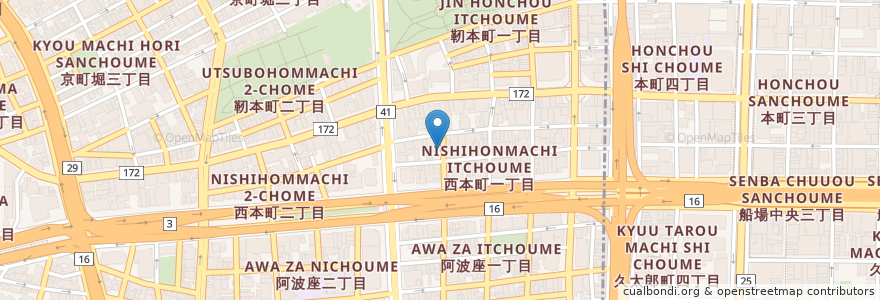 Mapa de ubicacion de ORIENTAL en Japonya, 大阪府, 大阪市, 西区.