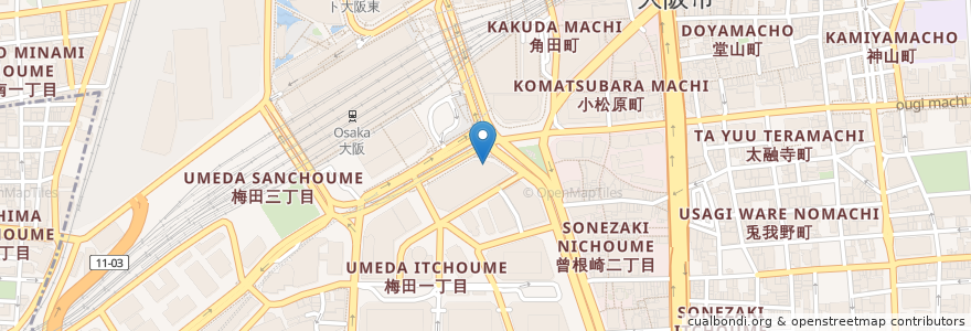 Mapa de ubicacion de カフェ モロゾフ en 일본, 오사카부, 오사카, 기타구.