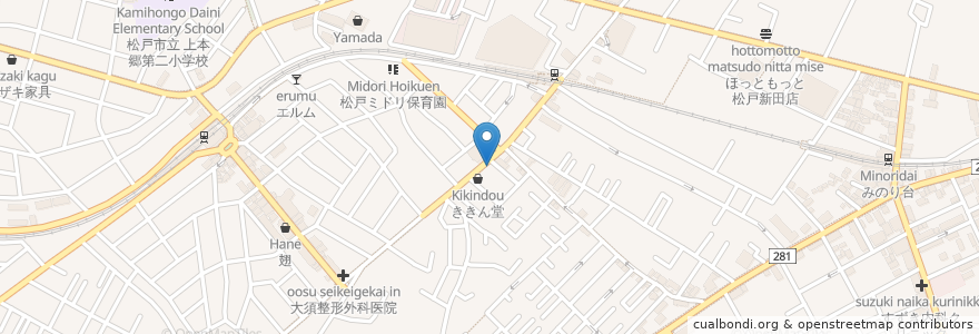 Mapa de ubicacion de 千の夏 en اليابان, 千葉県, 松戸市.