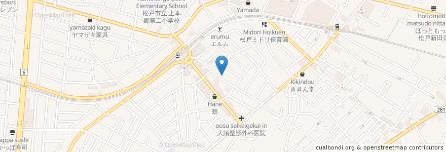 Mapa de ubicacion de 瀬嵐産婦人科 en Япония, Тиба, 松戸市.