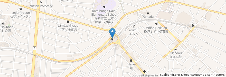 Mapa de ubicacion de 特進学院 en Japonya, 千葉県, 松戸市.