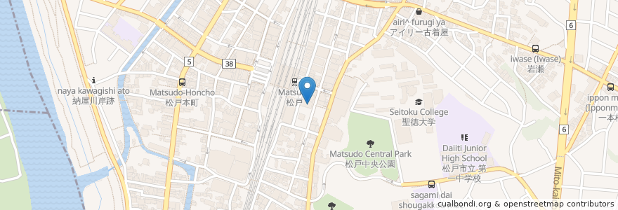 Mapa de ubicacion de 目利きの銀次 en 일본, 지바현, 松戸市.