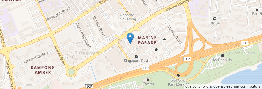 Mapa de ubicacion de Marine Parade Food Centre en 新加坡, 东南区.