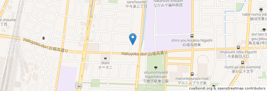 Mapa de ubicacion de やまや en Japan, Präfektur Tochigi, 宇都宮市.