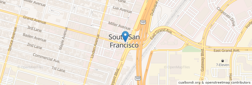 Mapa de ubicacion de Peet's Coffee en United States, California, San Mateo County, South San Francisco.