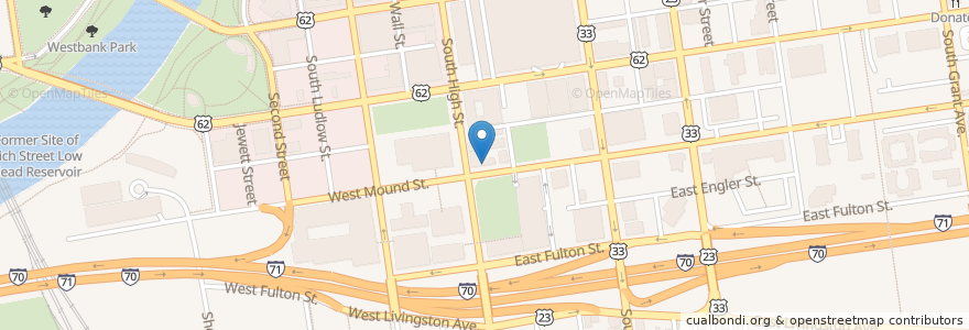 Mapa de ubicacion de The Courthouse Wedding Chapel en United States, Ohio, Franklin County, Columbus.