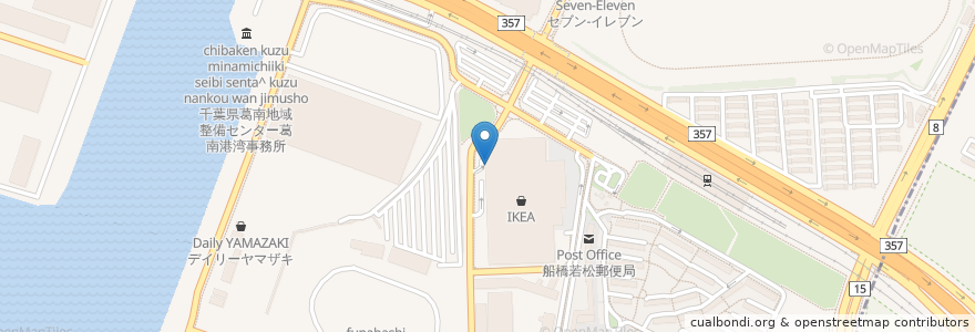 Mapa de ubicacion de 屋内・屋外駐車場 en Japan, 千葉県, 船橋市.