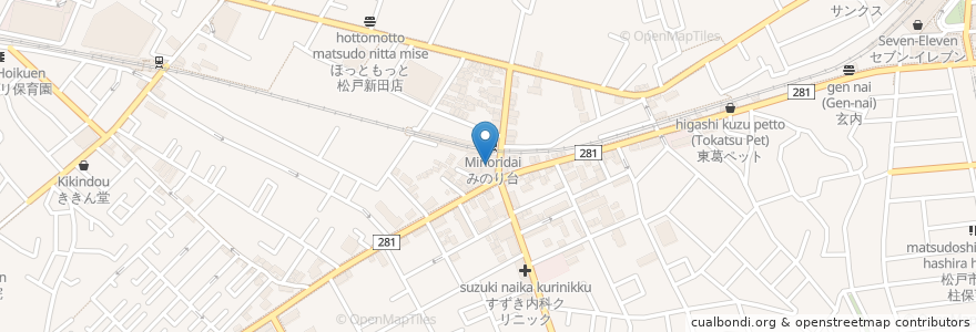 Mapa de ubicacion de デンタルクリエイト en 日本, 千葉県, 松戸市.