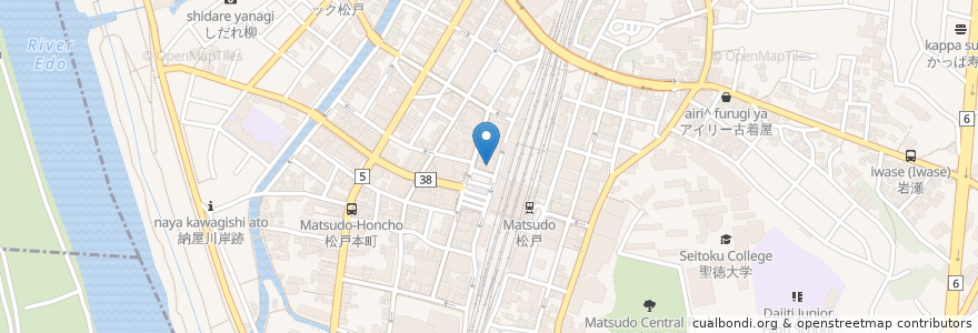 Mapa de ubicacion de Lounge Crea en 日本, 千葉県, 松戸市.