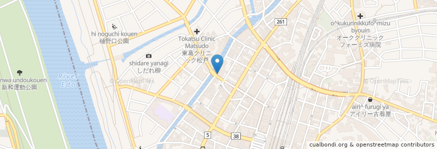 Mapa de ubicacion de アリラン en Giappone, Prefettura Di Chiba, 松戸市.